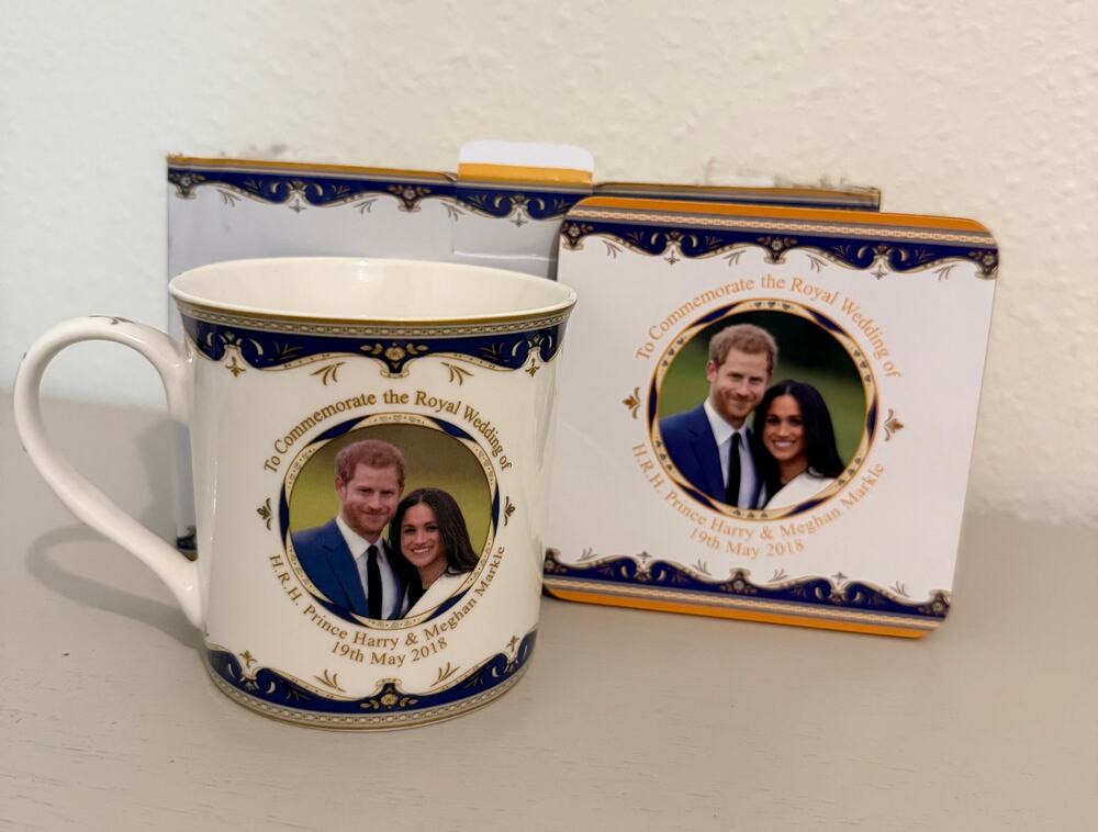 Prince Harry Meghan Royal Wedding Fine China Mug Coaster Set 2018